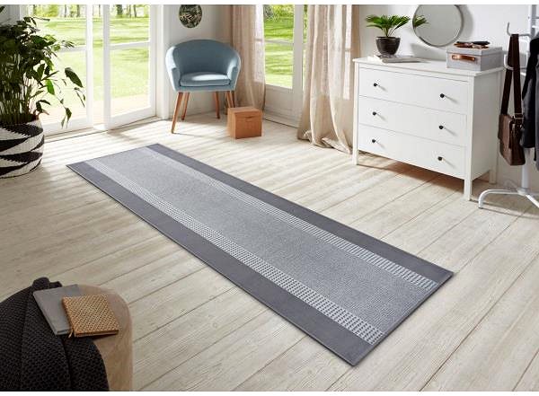 Koberec Běhoun Basic 105488 Light Grey 80 × 500 cm ...