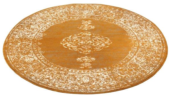 Koberec Kusový koberec Gloria 105518 Mustard kruh 160 × 160 cm ...