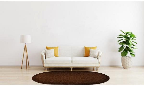 Koberec Kusový hnedý koberec Eton ovál 57 × 120 cm ...