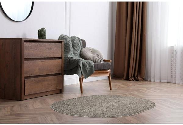 Koberec Kusový sivý koberec Eton ovál 57 × 120 cm ...