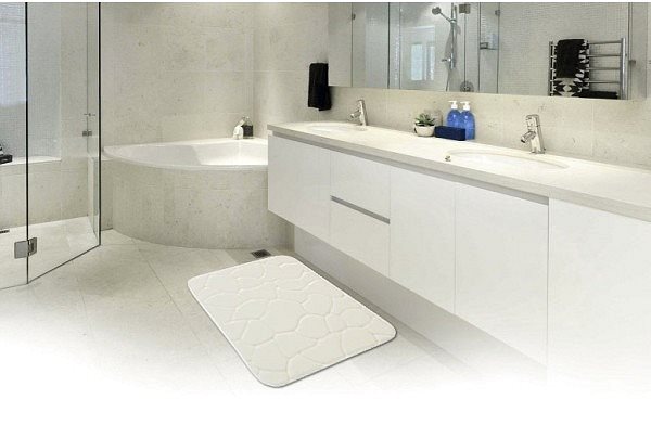 Koupelnová předložka Protiskluzová koupelnová předložka 3D 0133 White 40 × 50 cm ...