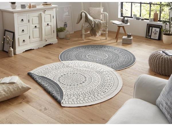 Koberec Kusový koberec Twin-Wendeteppiche 103143 creme grau kruh 100 × 100 o cm ...
