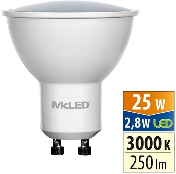 LED Bulb McLED LED GU10, 2,8W, 3000K, 250lm ...