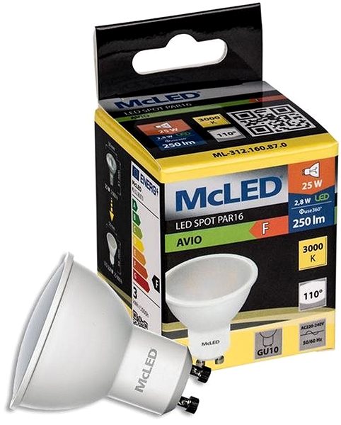 LED Bulb McLED LED GU10, 2,8W, 3000K, 250lm ...