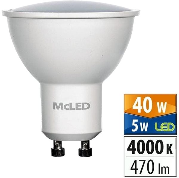 LED Bulb McLED LED GU10, 5W, 4000K, 470lm ...