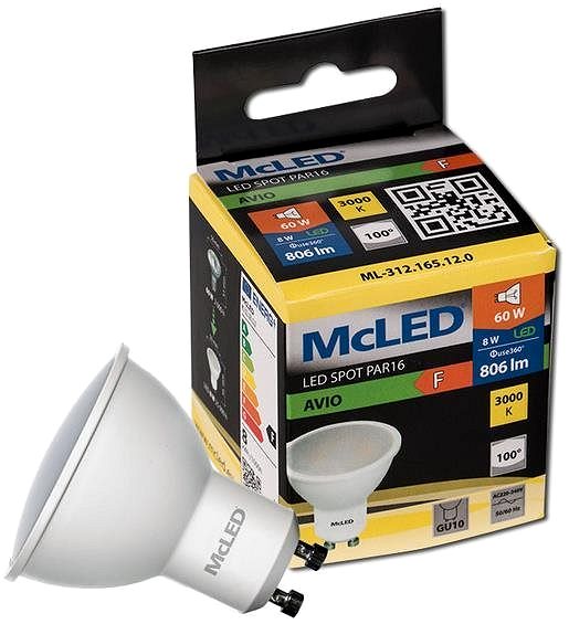 LED žiarovka McLED LED GU10, 8 W, 3000 K, 806 lm ...