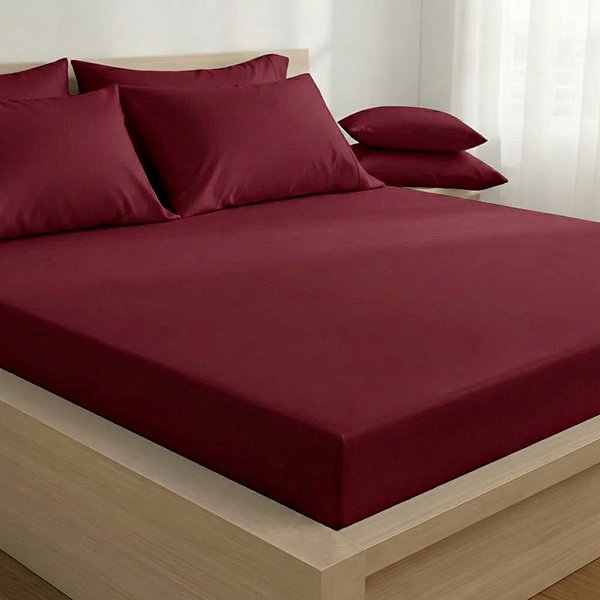 Plachta na posteľ Kvalitex Saténové prestieradlo Luxury Collection 220 × 200 cm vínové ...