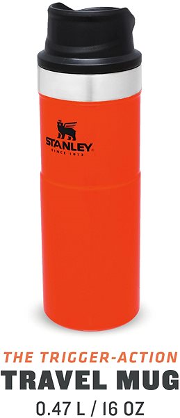 Thermotasse Stanley Classic Serie Einhand-Thermobecher 470 ml Version 2.0 Blaze Orange ...