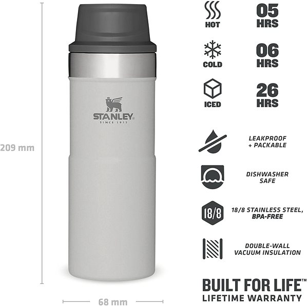 Thermal Mug Stanley Classic series one-hand thermo mug 350 ml Ash grey ...