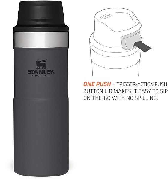 Thermal Mug Stanley Classic series one-hand thermo mug 350 ml Charcoal black ...
