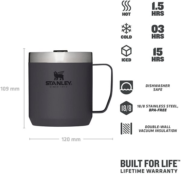 Thermal Mug Stanley Camp mug 350 ml Charcoal black ...