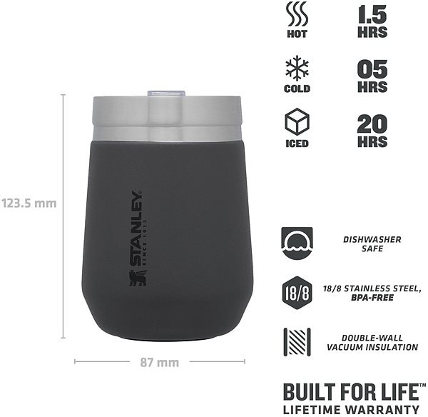 Thermal Mug Stanley Adventure Go Vacuum Drink Cup 290 ml Charcoal Black ...