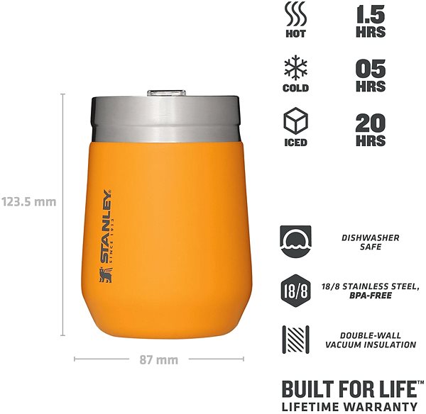 Thermal Mug Stanley Adventure Go Vacuum Drink Cup 290 ml Saffron Yellow Orange ...