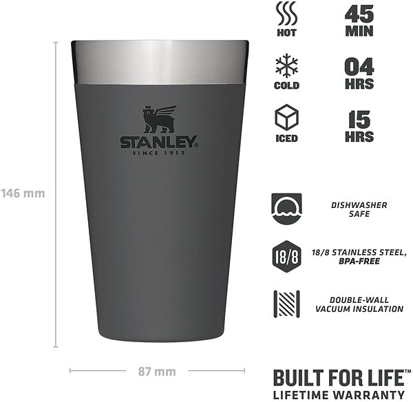 Thermal Mug Stanley Pint Adventure series 470 ml Charcoal grey ...
