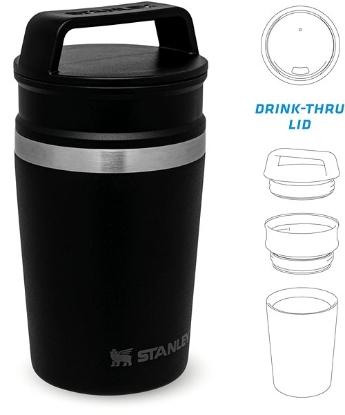 Thermal Mug Stanley Adventure series vacuum mug Duo cap 236 ml black mat v2 ...