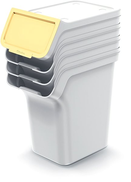 Rubbish Bin Prosperplast Waste bin STACKBOX Q ash grey, volume 4×20 l ...