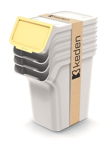 Rubbish Bin Prosperplast Waste bin STACKBOX Q ash grey, volume 4×20 l ...