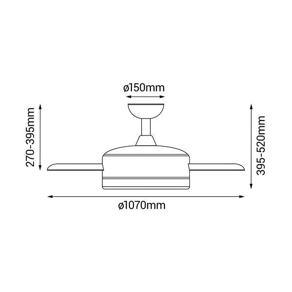 Fan Sulion 1694604 Bombay L, ceiling fan with light, transparent ...