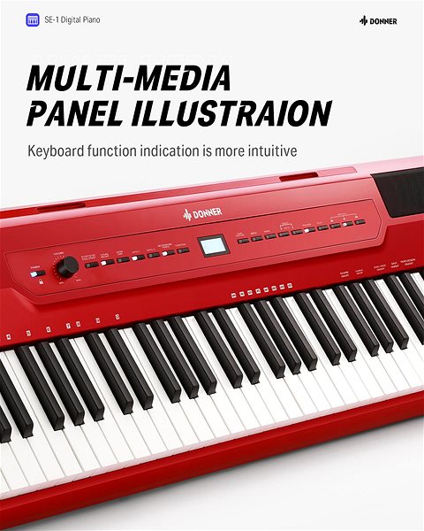 Digitális zongora Donner SE-1 - Red ...