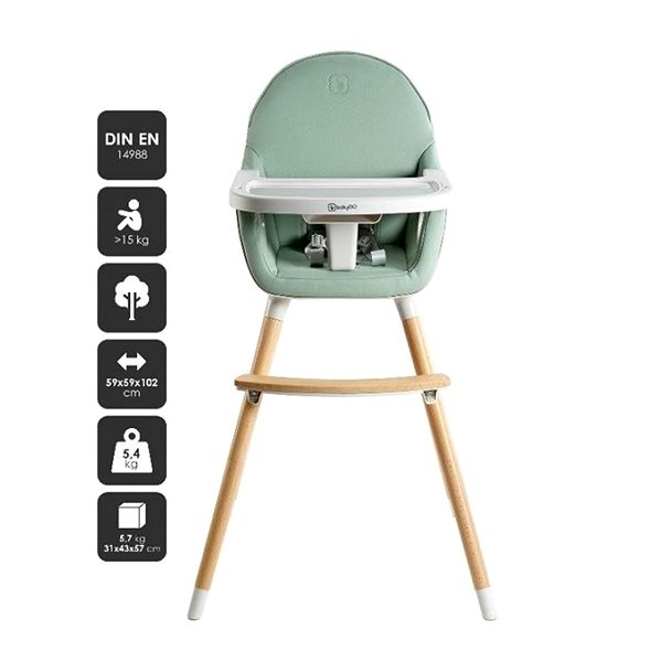 BabyGo Scandi Green highchair.