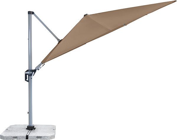 Slnečník Doppler slnečník Active výkyvný 350 × 260 cm s bočnou nohou, greige Screen