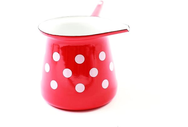 Metalac enamel jug 9 cm, 0,4 l (4 coffees), red dot .