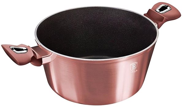 Pot BERLINGERHAUS Casserole with lid with titanium surface I-Rose Edition 24cm Lateral view