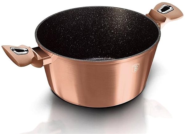 Kastrol BERLINGERHAUS Kastrol s poklicí Rosegold Metallic Line 30cm Boční pohled