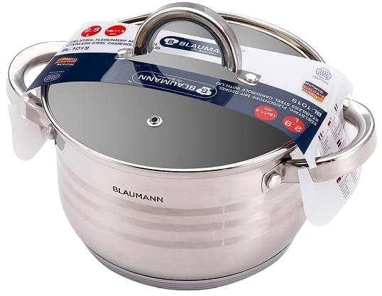 Kastrol BLAUMANN Kastrol s poklicí nerez Gourmet Line 18cm Boční pohled