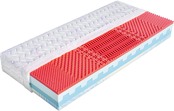 Mattress Wooden bed Natalie 140 × 200 cm Lavender ...