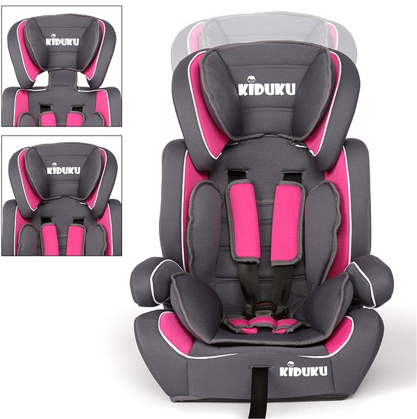 Autosedačka Kiduku Autosedačka 9 – 36 kg sivá / ružová ...