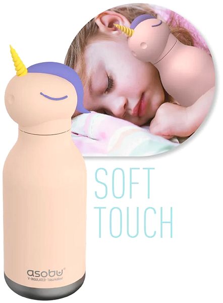Láhev na pití pro děti Asobu Bestie Bottles Láhev na pití s brčkem jednorožec ...