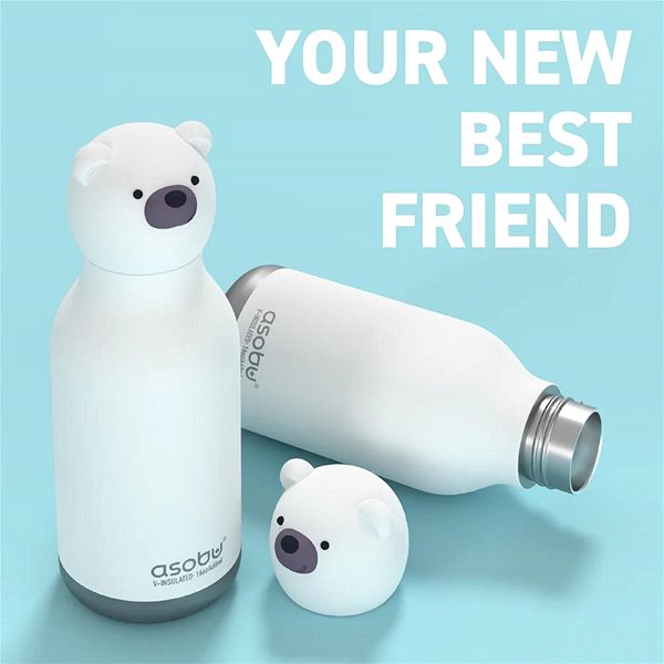 Láhev na pití pro děti ASOBU Bestie Bottles Láhev na pití s brčkem medvídek ...