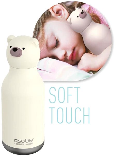 Láhev na pití pro děti ASOBU Bestie Bottles Láhev na pití s brčkem medvídek ...