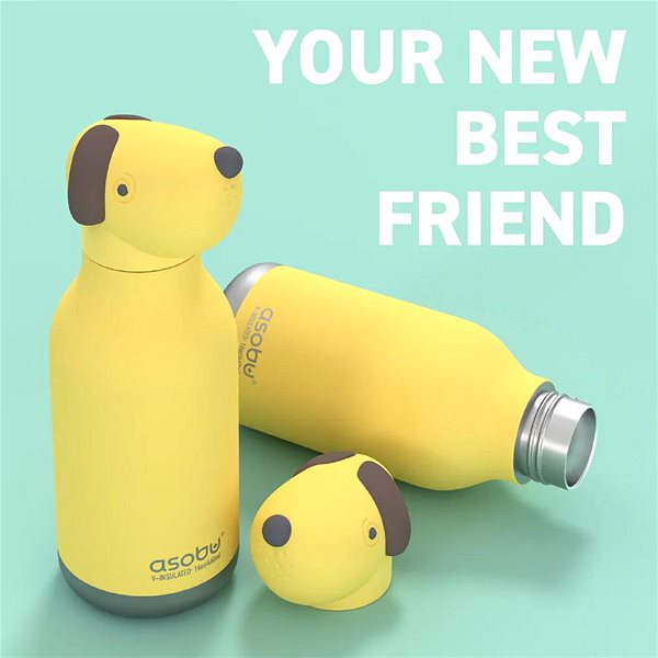 Láhev na pití pro děti ASOBU Bestie Bottles Láhev na pití s brčkem pejsek ...