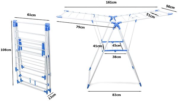 Verk 01399 Clothes dryer 161 × 56 × 79 cm .