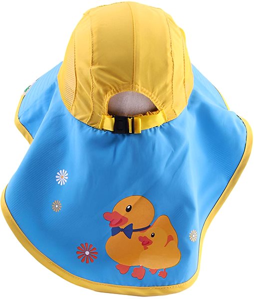 Dětská čepice ForKids Letní klobouček s píšťalkou žlutomodrý, kachnička ...