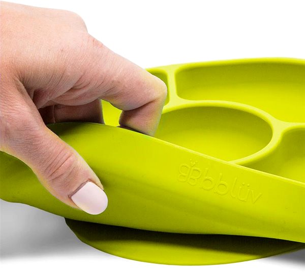 BBLÜV Silicone plate with spoon Yümi Lime .