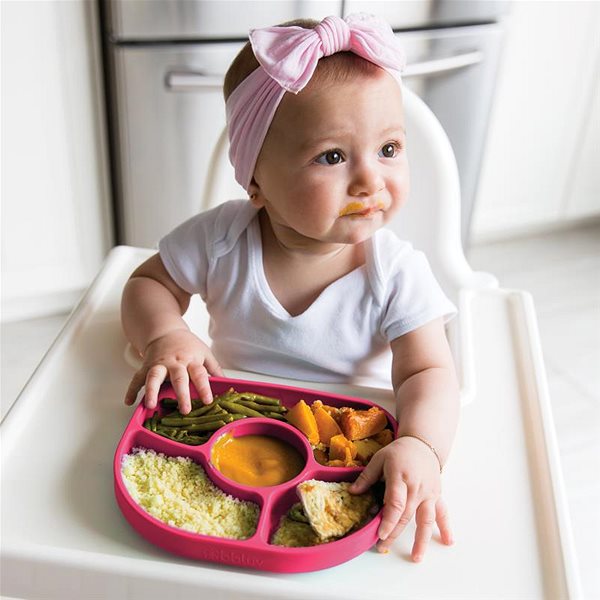 BBLÜV Silicone plate with spoon Yümi Pink .
