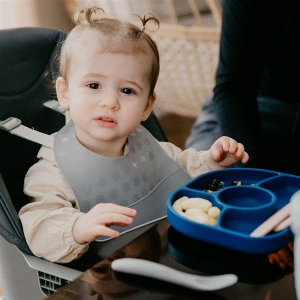 BBLÜV Children's Dining Set Sët Navy Silicone Dining Set .