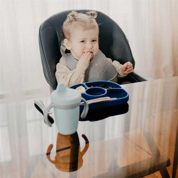 BBLÜV Children's Dining Set Sët Navy Silicone Dining Set .