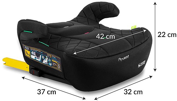 Nukido 710200 car booster seat Louis ISOFIX, i-Size 125-150 cm, 22-36 kg, black.