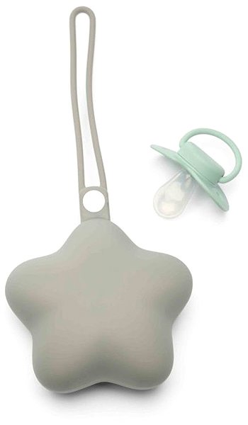 Dooky Silicone Soother Case Grey Star .