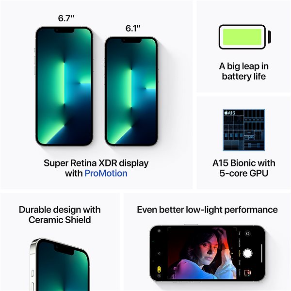 Handy iPhone 13 Pro 128 GB - silber ...