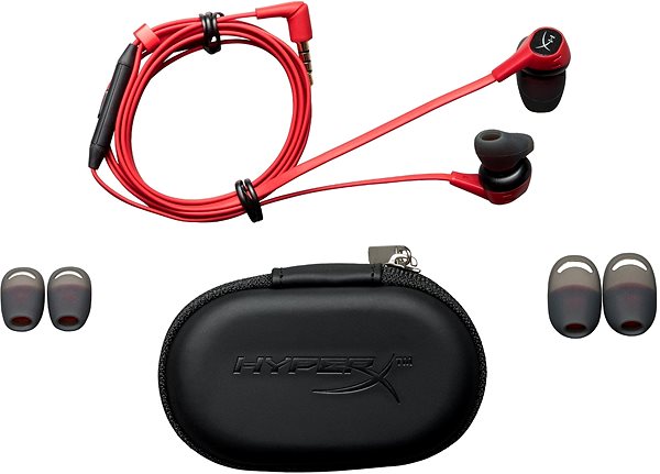 Gaming Headphones HyperX Cloud Earbuds Red Package content