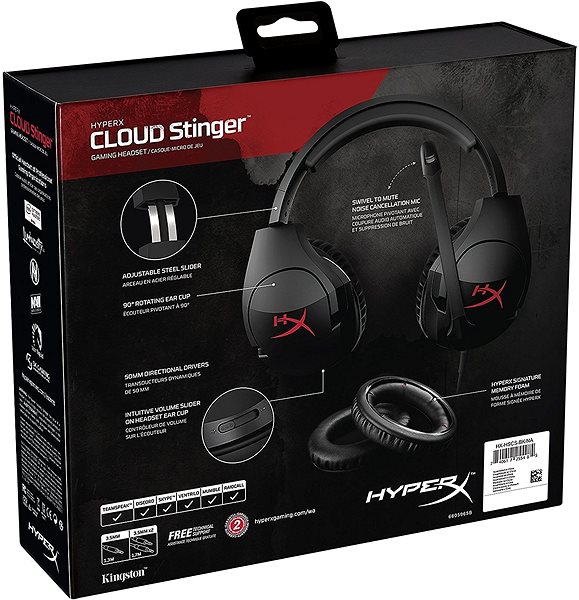 Gaming Headphones HyperX Cloud Stinger Red Packaging/box