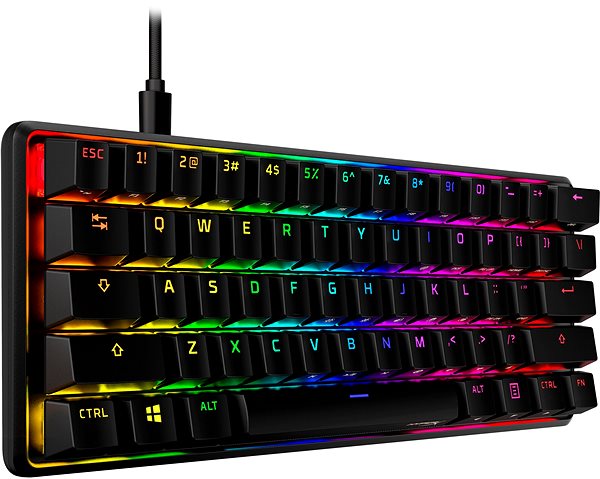 Gaming Keyboard HyperX Alloy Origins 60 Aqua Switch Lateral view