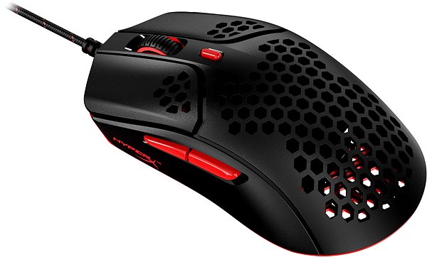 Gaming-Maus HyperX Pulsefire Haste Black/Red Gaming Mouse Seitlicher Anblick