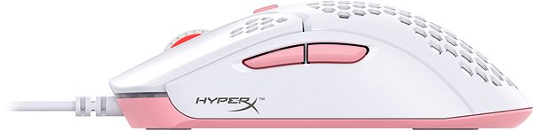 Gaming-Maus HyperX Pulsefire Haste White/Pink Gaming Mouse Seitlicher Anblick