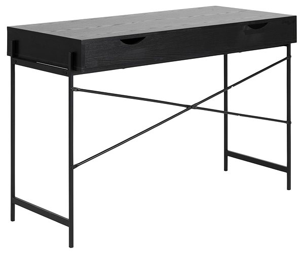 Písací stôl DESIGN SCANDINAVIA Angus 110 cm, čierny ...